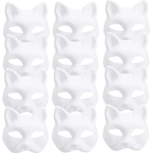 イベント装飾・ハロウィングッズ｜ペイントにぴったり！猫型お面(5-50pcs)