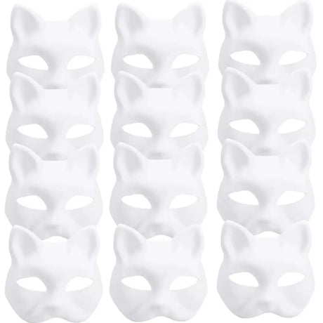 イベント装飾・ハロウィングッズ｜ペイントにぴったり！猫型お面(5-50pcs)