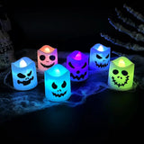 イベント・ハロウィングッズ｜LED ゴーストパンプキンキャンドル 6個セット