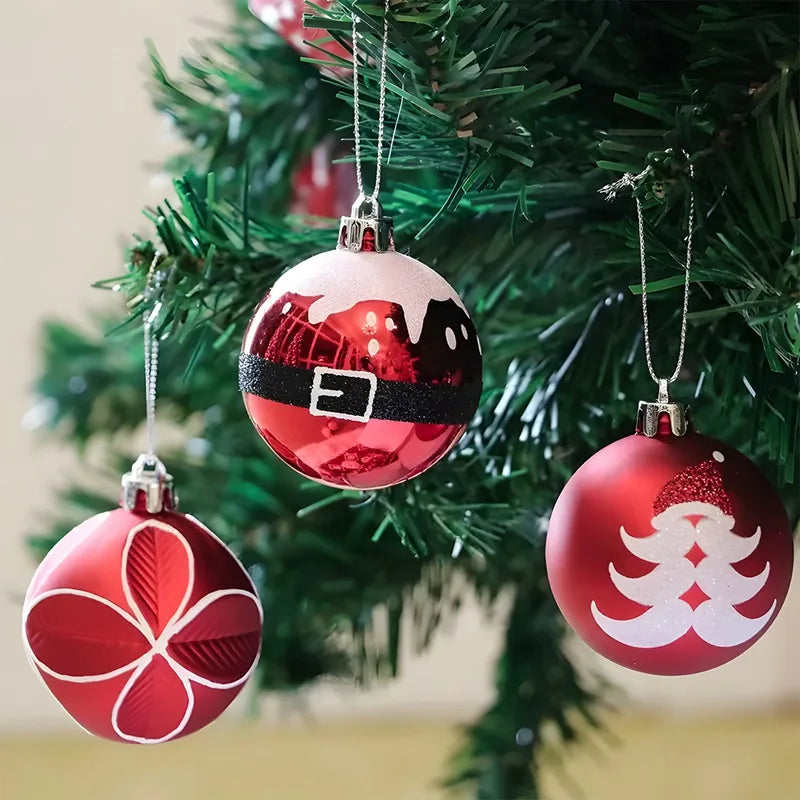 イベント・クリスマス装飾｜6cm赤緑ツリーボール9個セット