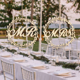 結婚式用木製Mr & Mrsサインオーナメント
