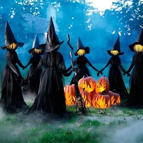 イベント・ハロウィングッズ｜魔女ライトアップデコレーション3体セット