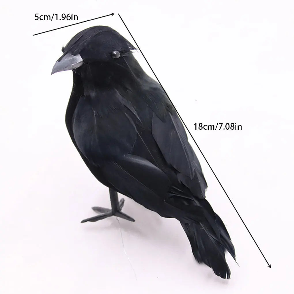 イベント・ハロウィングッズ｜リアルな黒いカラスのオーナメント6個セット