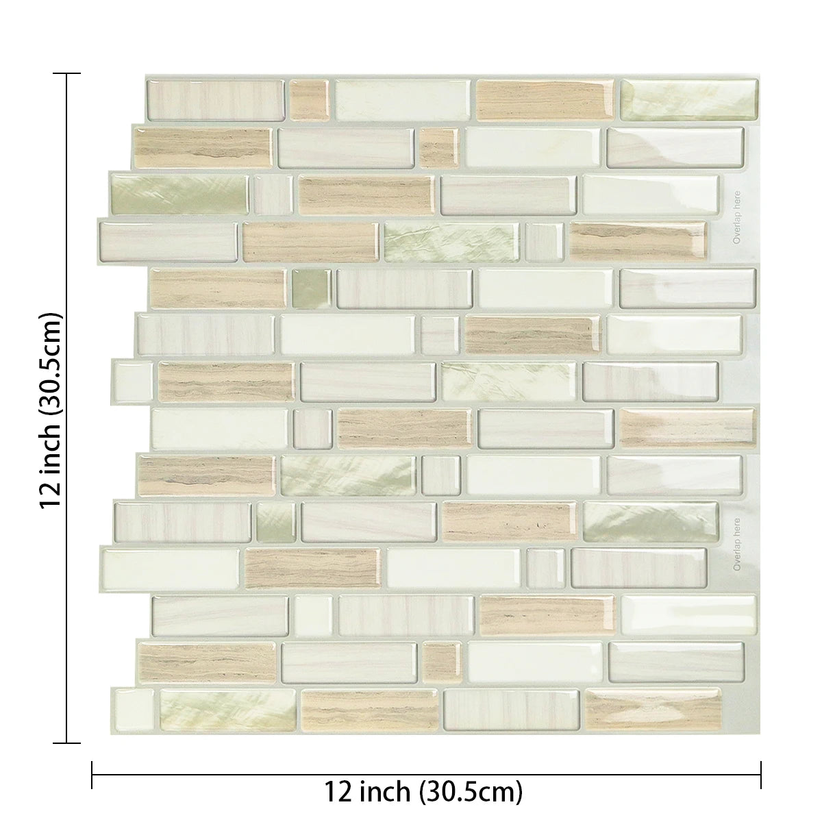 【DIY用】レンガ型天然石風ステッカー 30.5×30.5㎝(1pcs)