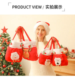 イベント・クリスマス装飾｜クリスマス巾着ギフトバッグセット(1/2/3/4個)