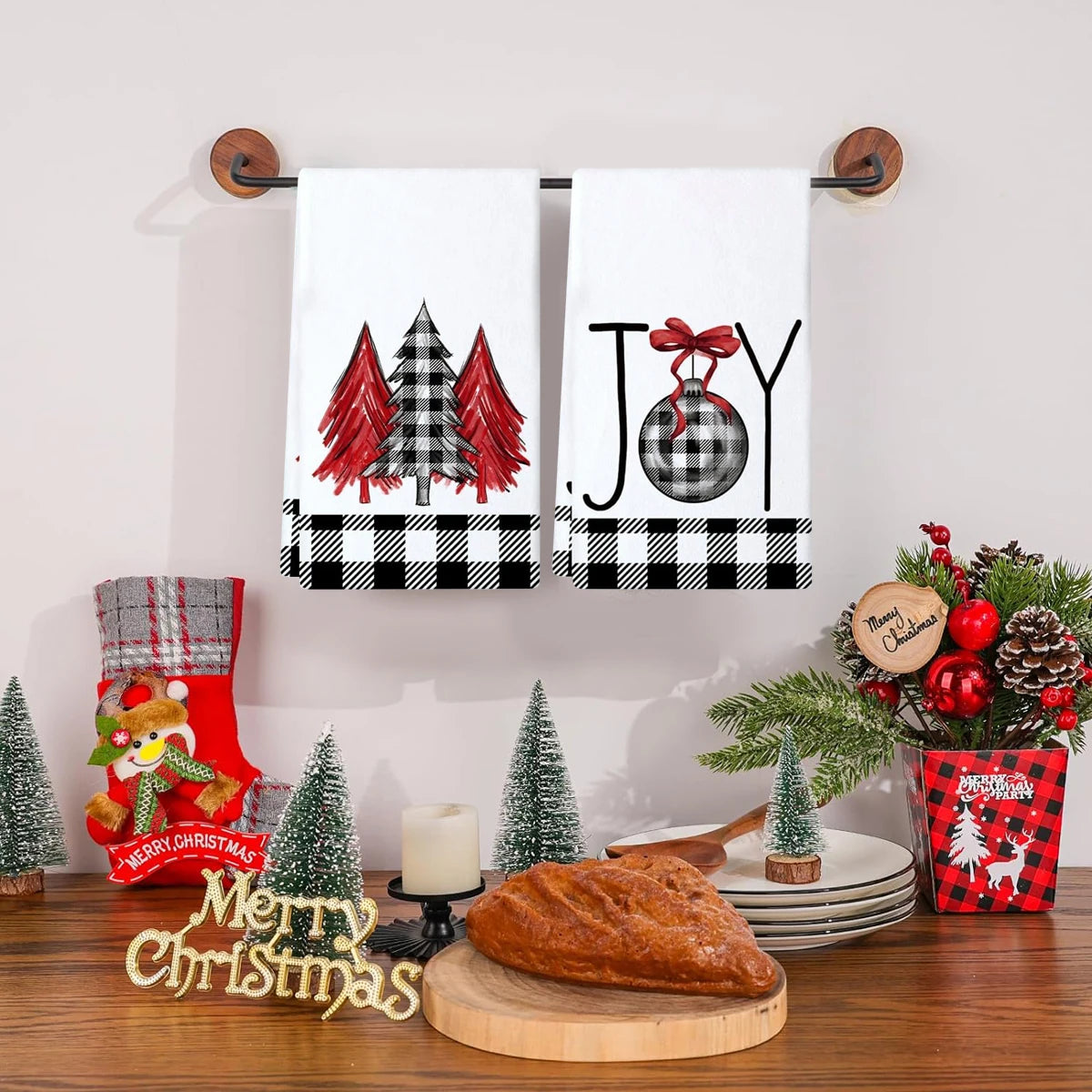 イベント・クリスマスグッズ｜クリスマス柄キッチンタオルセット(1枚/２枚)