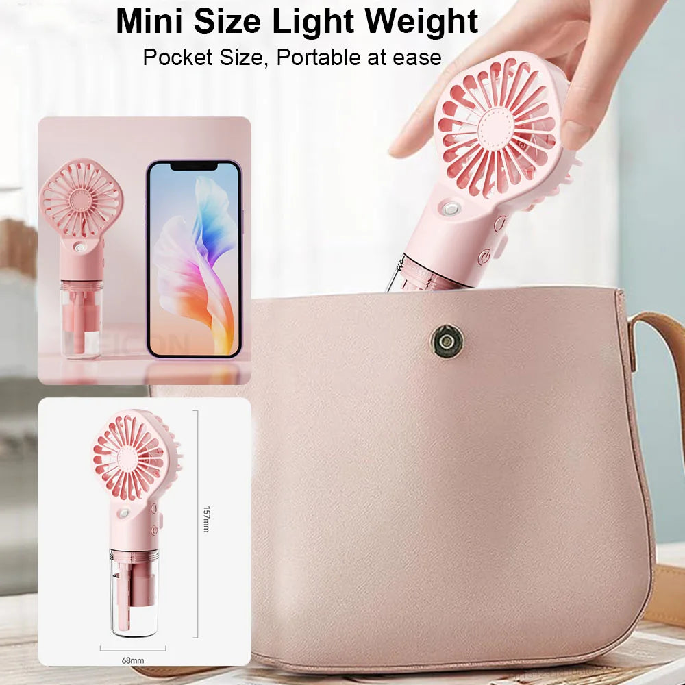 |イベント・ノベルティ用品 | USB充電式 4速ミニ加湿器付きポータブルファン