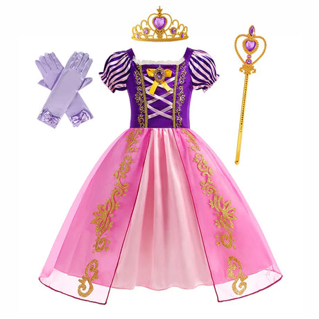 イベント装飾・ハロウィングッズ｜ラプンツェルプリンセスドレスセット（100c～150c)