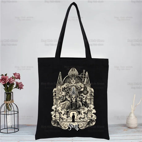 |ノベルティ用品 | ヘビーメタル柄プリントトートバッグ | 34×40c