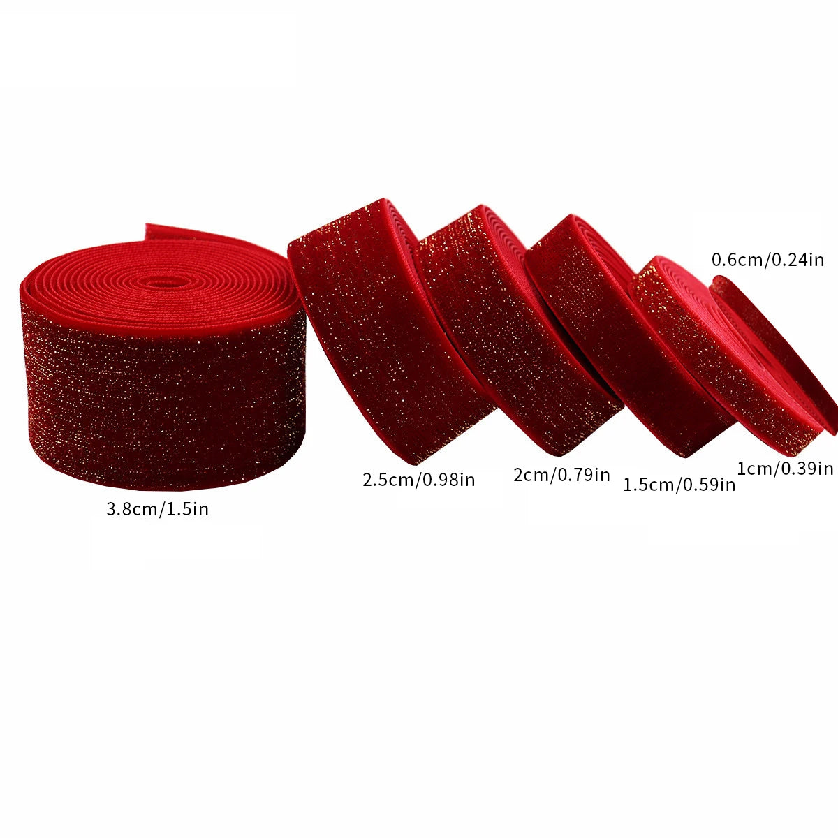 豪華な赤いベルベットリボン（5ヤード）