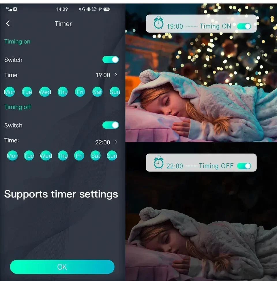 【イベント・クリスマス装飾】LEDクリスマスライト Bluetooth対応(5M/10M/20M)