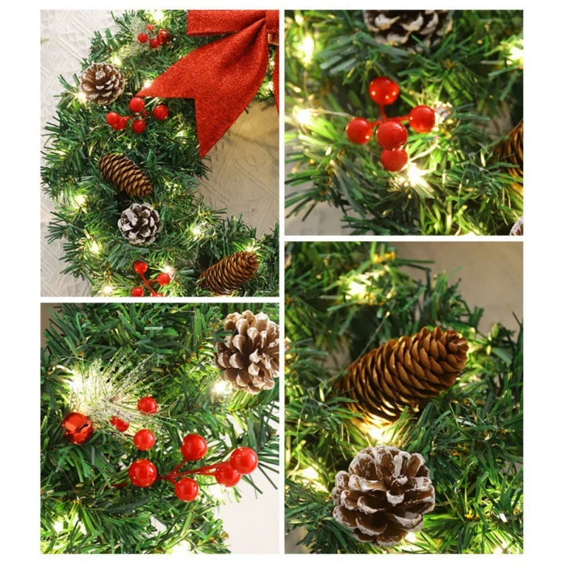 イベント・クリスマス装飾｜クリスマスリース 吊り下げオーナメント 松ぼっくり付き