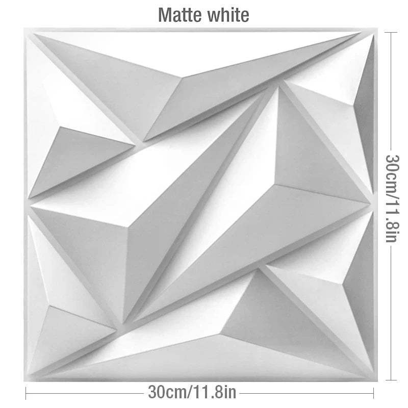 【DIY用】３D幾何学柄 石膏壁面風ステッカー(12pcs）