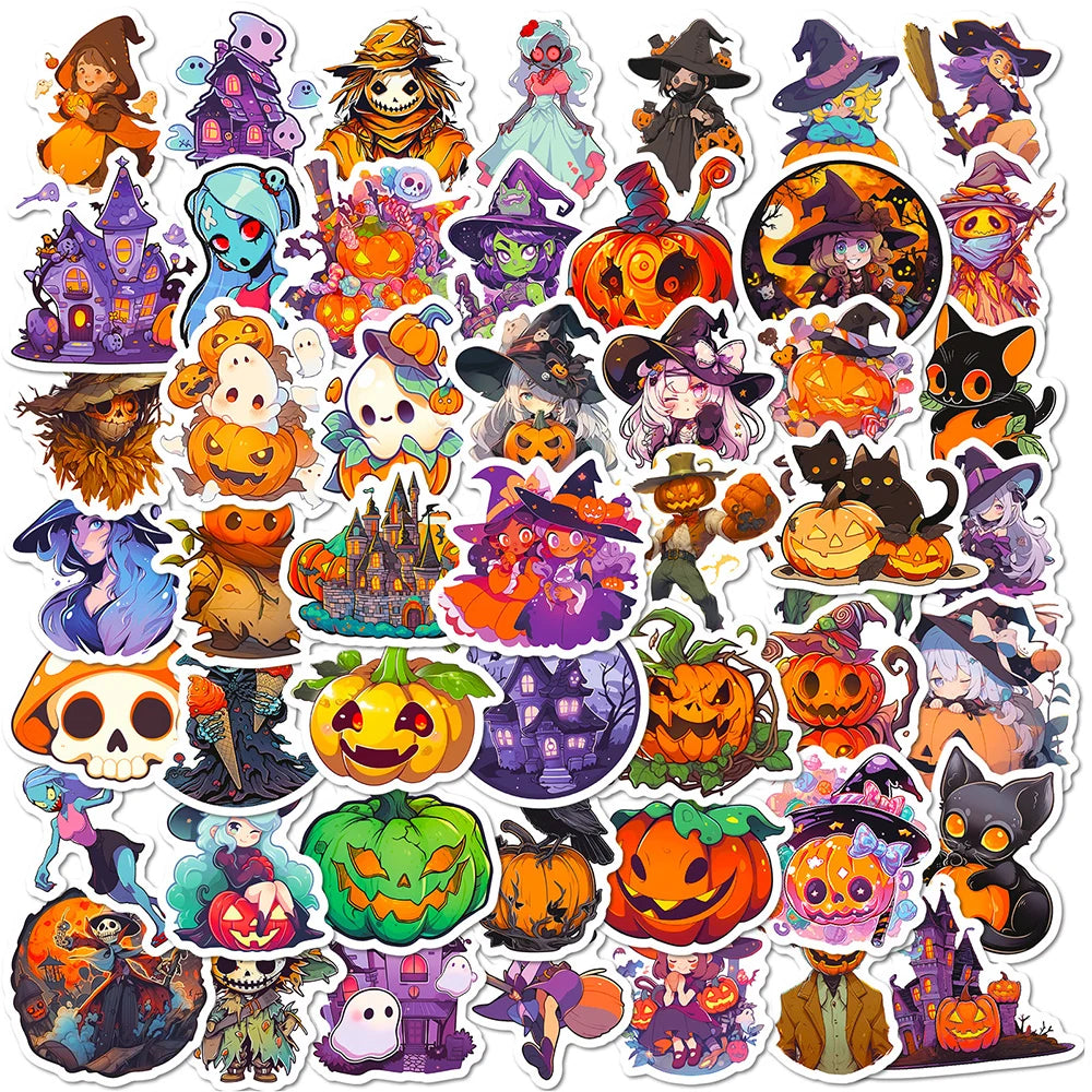 イベント・ハロウィングッズ｜魔女防水ステッカーセット（30/50枚）