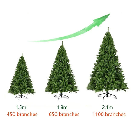 【1.2m/1.5m/1.8m/2.1m】グリーン クリスマスツリー（PVC製・組立式）