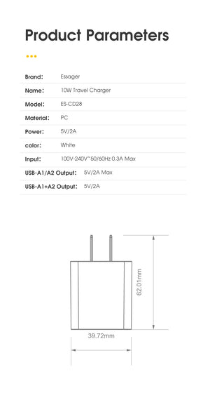 | イベント・ノベルティー用品 | 2ポートUSB 充電器 / 10W