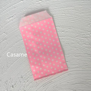 |ノベルティ用品 | ドット柄クラフトミニ紙袋 50枚入り | 8×15c