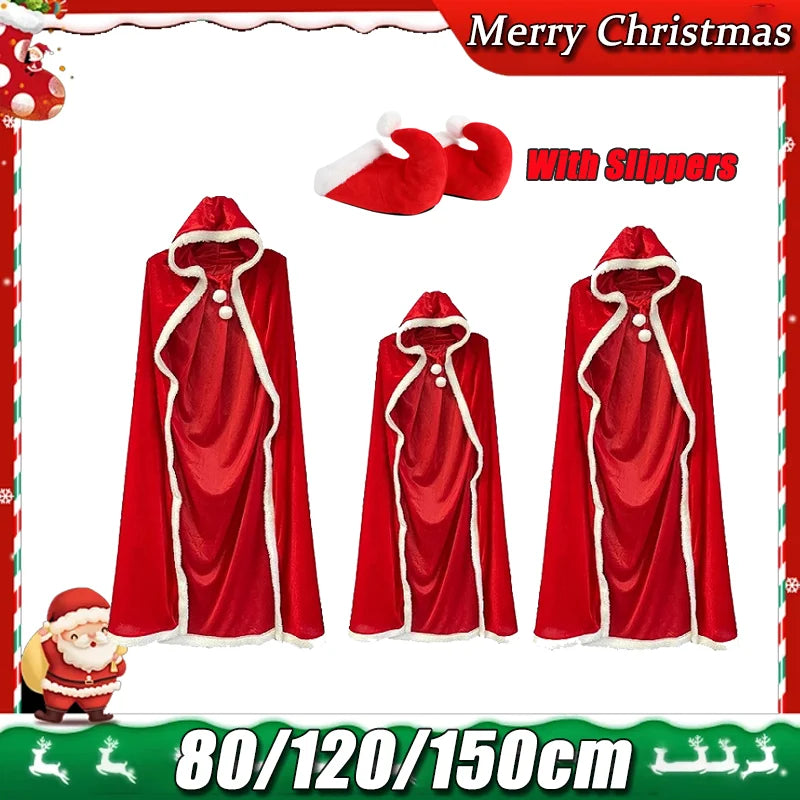 イベント・クリスマスグッズ｜クリスマスサンタ風ポンチョ(丈80c/120c/150c)