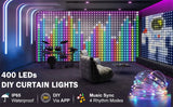 イベント・クリスマス装飾｜1600万色発色！LEDカーテンライト 音楽・アプリ対応(幅2M/3M)
