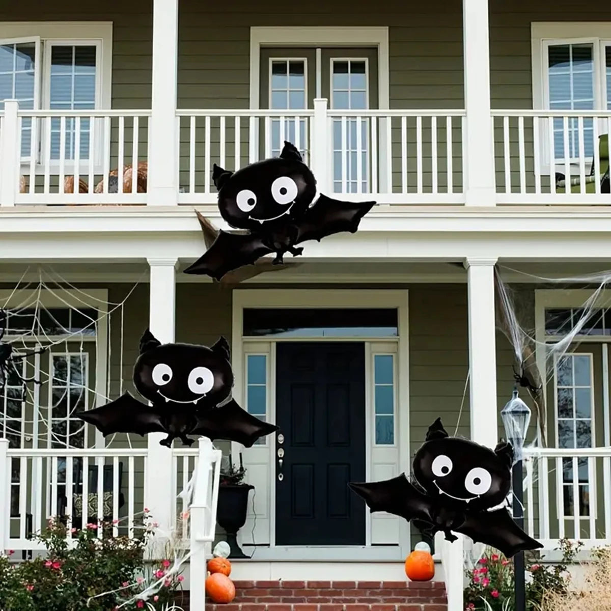 イベント・ハロウィン装飾｜コウモリ型アルミバルーンセット(3個)