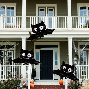 イベント・ハロウィン装飾｜コウモリ型アルミバルーンセット(3個)