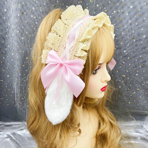 イベント・ハロウィングッズ｜ウサギ耳ロリータ風ヘアーバンド