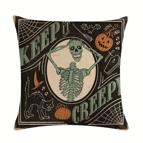 【イベント・ハロウィングッズ】ハロウィン柄クッションカバー 45×45cm