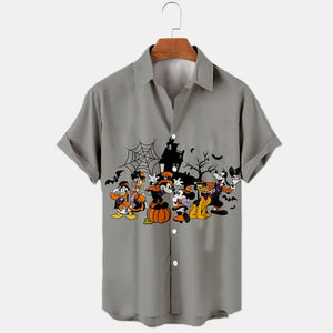 イベント・ハロウィングッズ｜ディズニーミッキー柄シャツ(S～5XL)