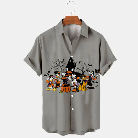 イベント・ハロウィングッズ｜ディズニーミッキー柄シャツ(S～5XL)