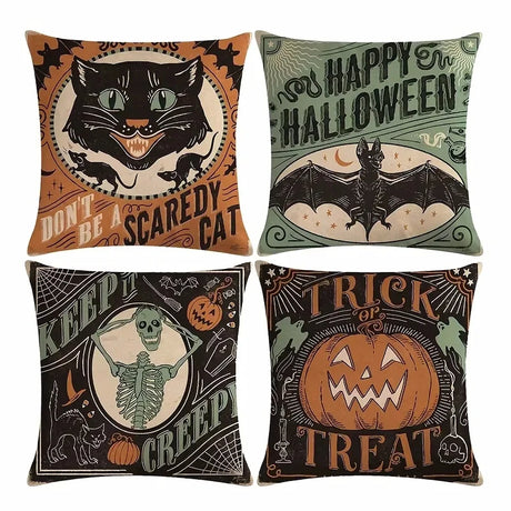 【イベント・ハロウィングッズ】ハロウィン柄クッションカバー 45×45cm