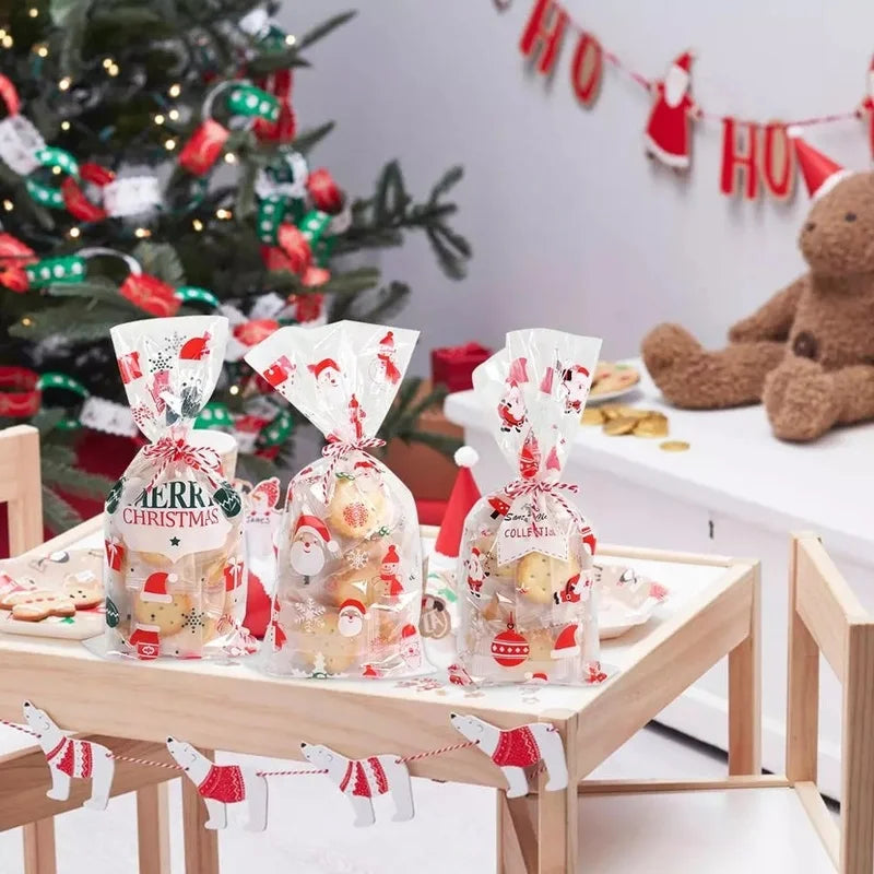 イベント・クリスマス装飾｜透明クリアギフトバッグ 50個セット