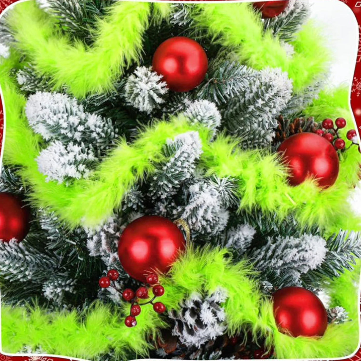 イベント・クリスマス装飾｜ライムグリーン クリスマスツリーガーランド 3個セット