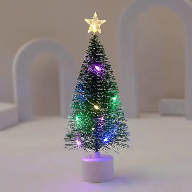 LEDライト付きミニクリスマスツリー 卓上装飾