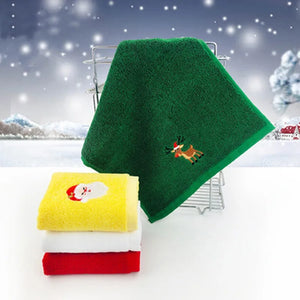 クリスマスグッズ・ ノベルティ用品｜クリスマス柄刺しゅう入りタオル| 45x32cm
