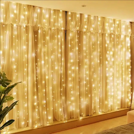【イベント・クリスマス装飾】LEDカーテンライト USB接続(幅3M/4M/6M)