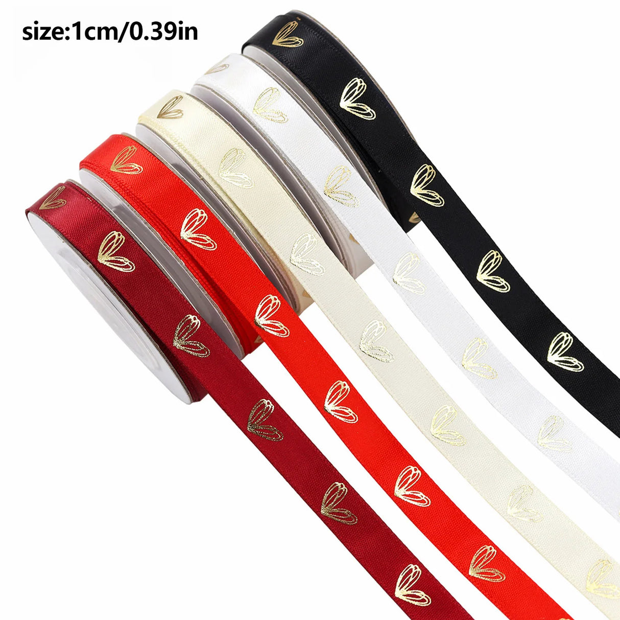 バレンタインデー用ハート柄片面プリントリボン