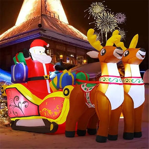 イベント・クリスマス装飾｜LEDライト付きクリスマスサンタデコレーション 2.1m