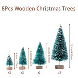 人工ミニ木製クリスマスツリー・ブルーグリーン・ホワイトゴールドタワー・パイン