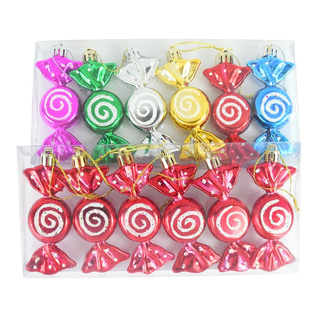 【クリスマス・インテリア用装飾】可愛い！キャンディー型オーナメントセット（６個入）