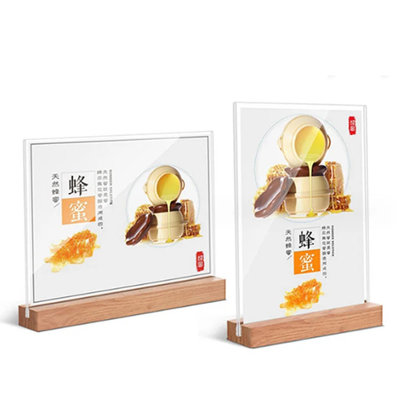 両面クリア卓上アクリルサインホルダー