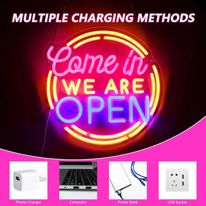 Come In! We Are Open　LEDネオンサイン（ネオン看板）