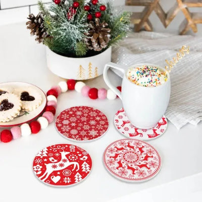 クリスマスコースター｜トナカイ柄コースター｜誉PRINTING