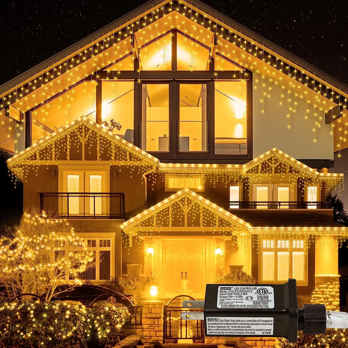 イベント・クリスマス装飾｜LEDつらら型  屋外用カーテンライト(幅4M～32M）