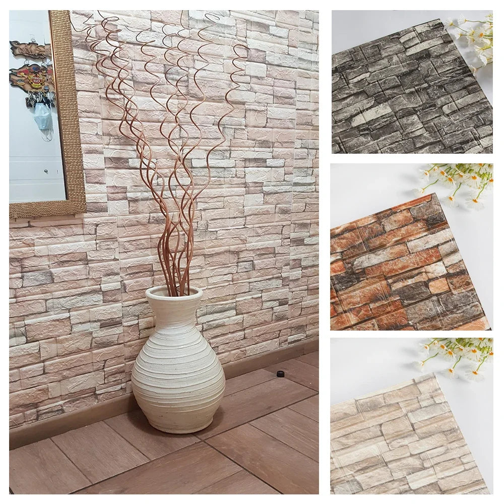 【DIY用】レンガ風ステッカー 70x77cm(5pcs/10pcs）