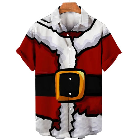 イベント・クリスマスグッズ｜ メンズ用 ユニーククリスマス柄プリントシャツ(XS～5XL)