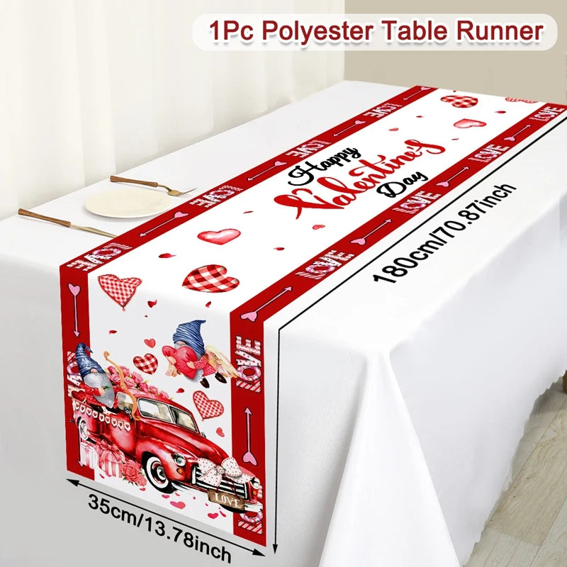 イベント・クリスマス装飾｜ハート型ポリエステルテーブルランナー