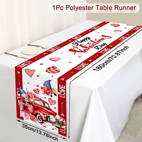 イベント・クリスマス装飾｜ハート型ポリエステルテーブルランナー