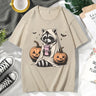 イベント・ハロウィングッズ｜ メンズ アライグマゴースト柄Tシャツ（XS～3XL）