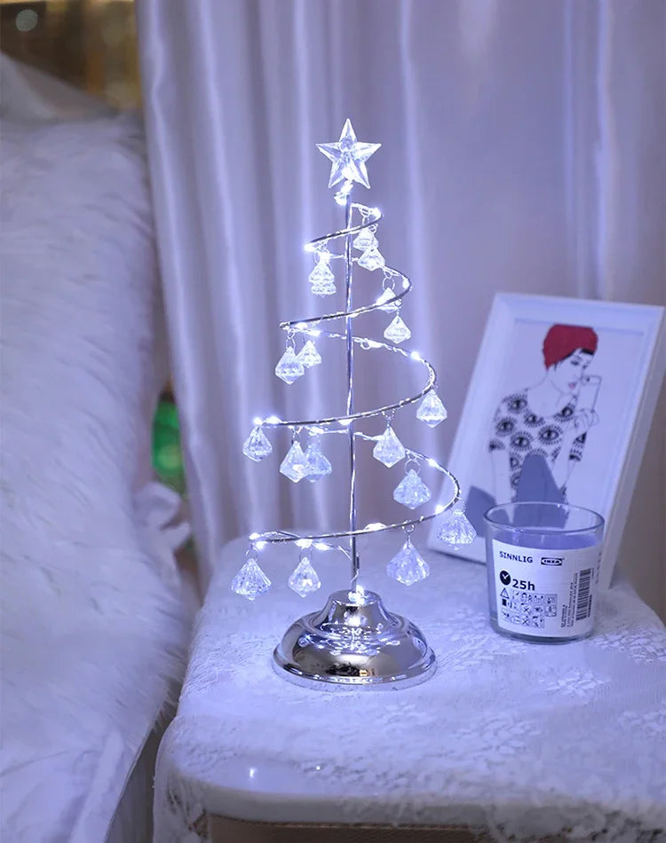 イベント・クリスマス装飾｜LEDクリスタルクリスマスツリーテーブルランプ