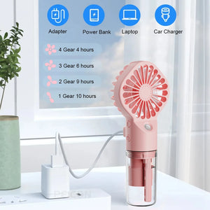 |イベント・ノベルティ用品 | USB充電式 4速ミニ加湿器付きポータブルファン